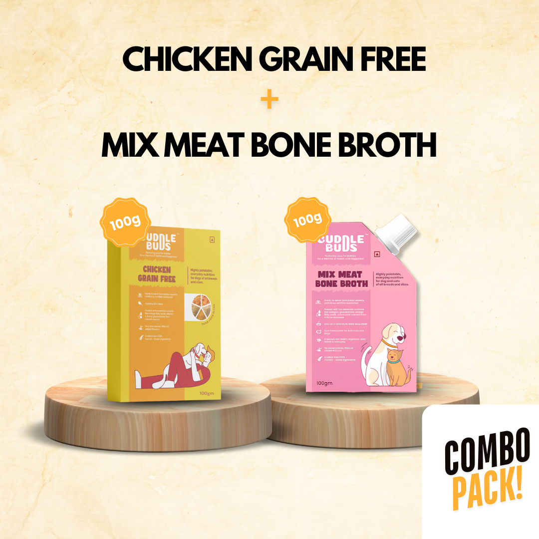Chicken Grain Free + Mix Meat Bone Broth- (100 gms Each)