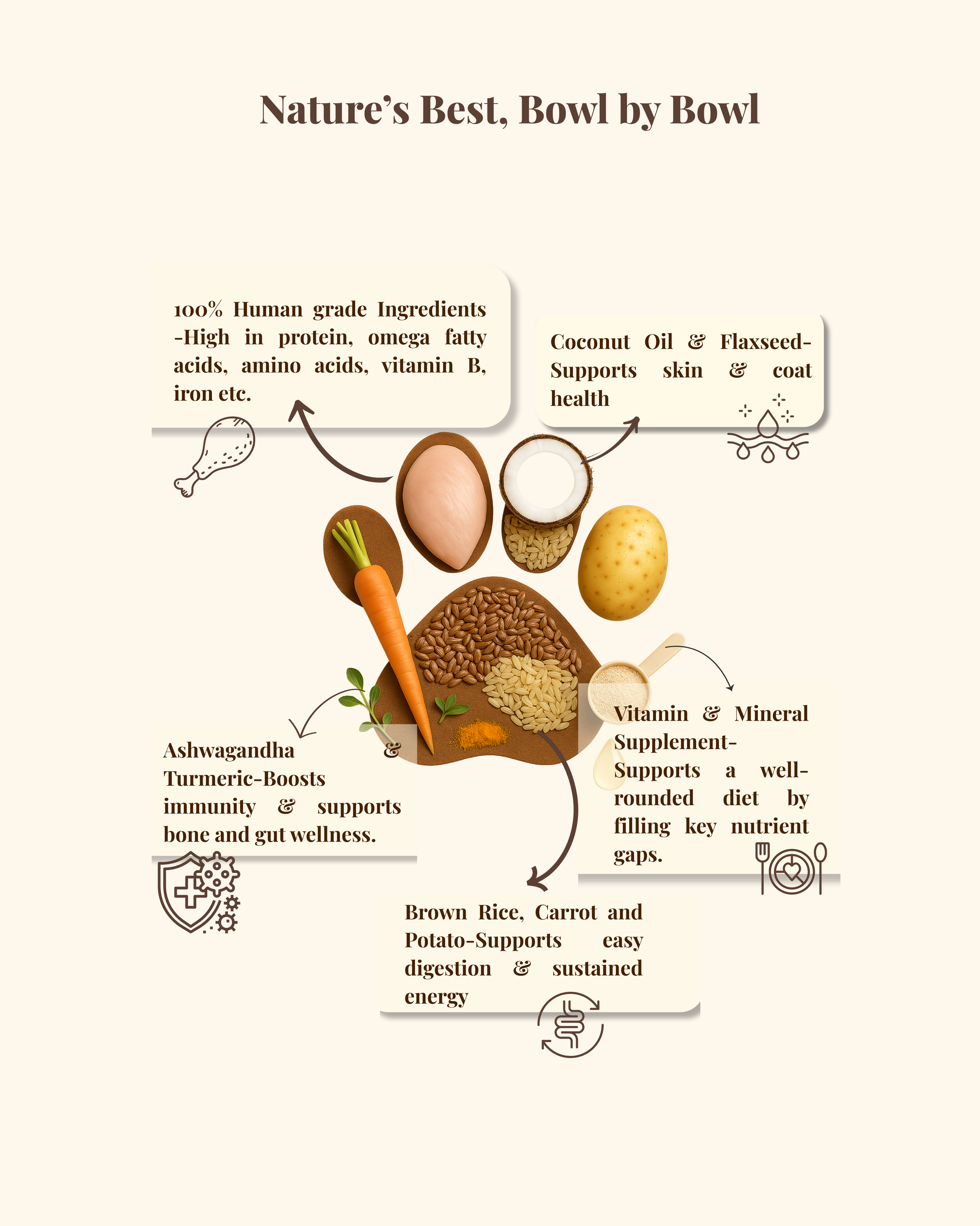 Chicken & Brown Rice Bowl – For Dogs (Available in 100g and 300g)